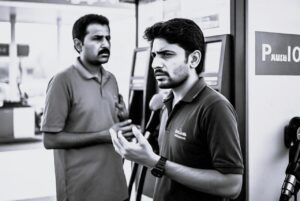 a man standing next to another man